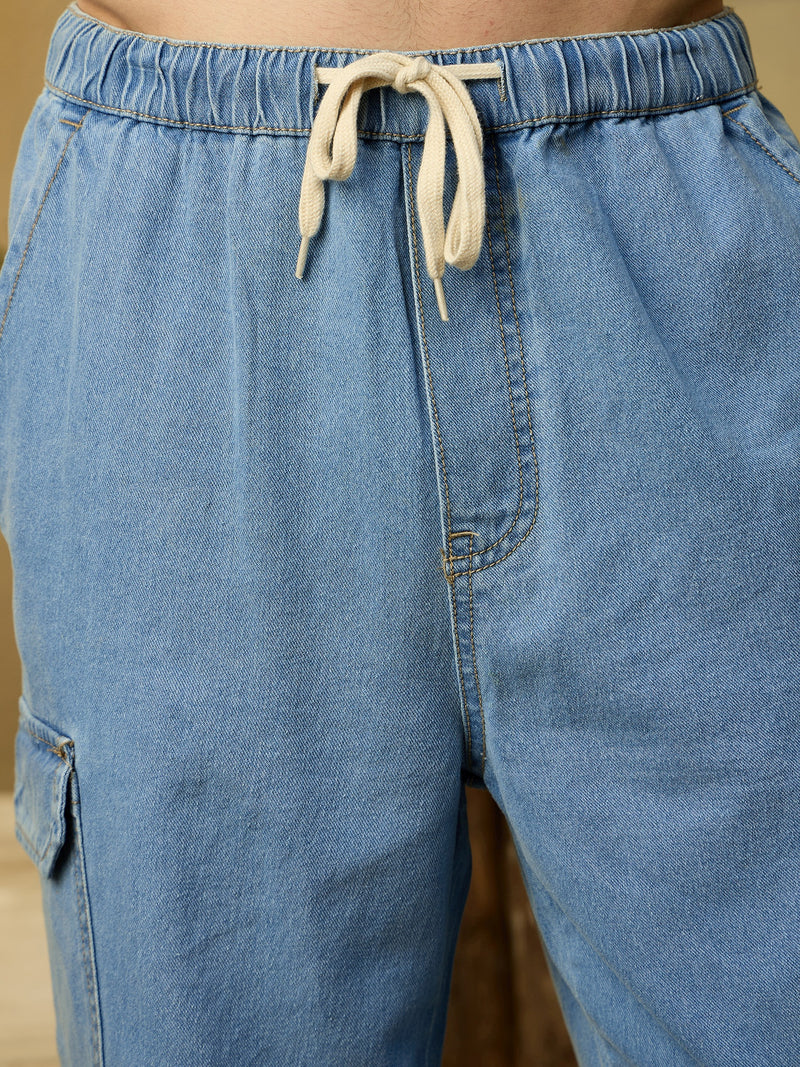 Light Blue: Korean Baggy Cargo Jeans