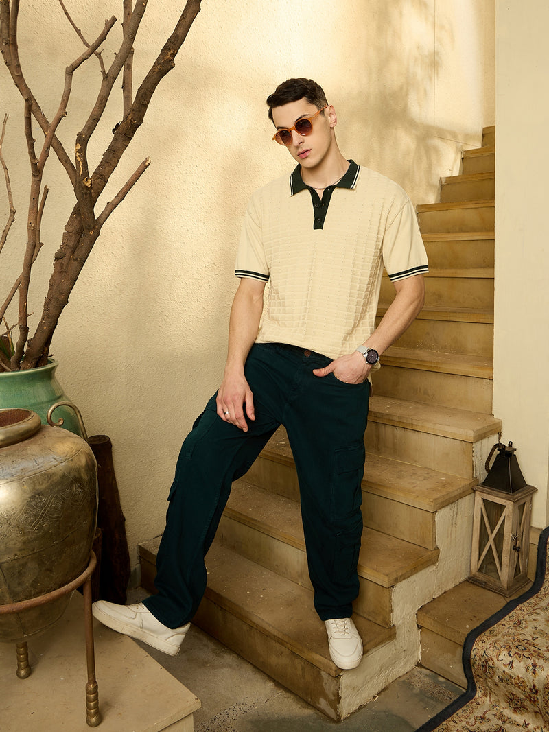 Cream: Relaxed Polo T-Shirt
