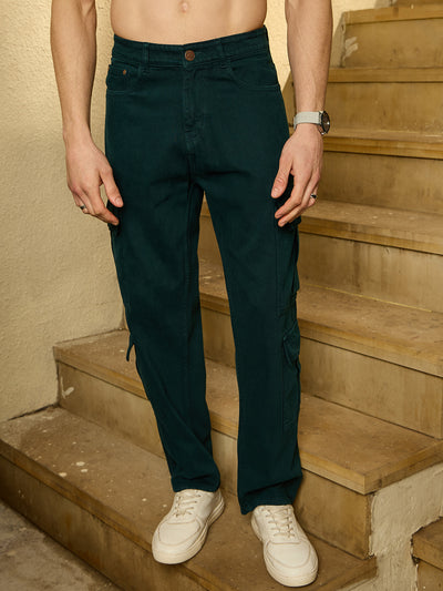 Dark Green: Korean Baggy Cargo Jeans