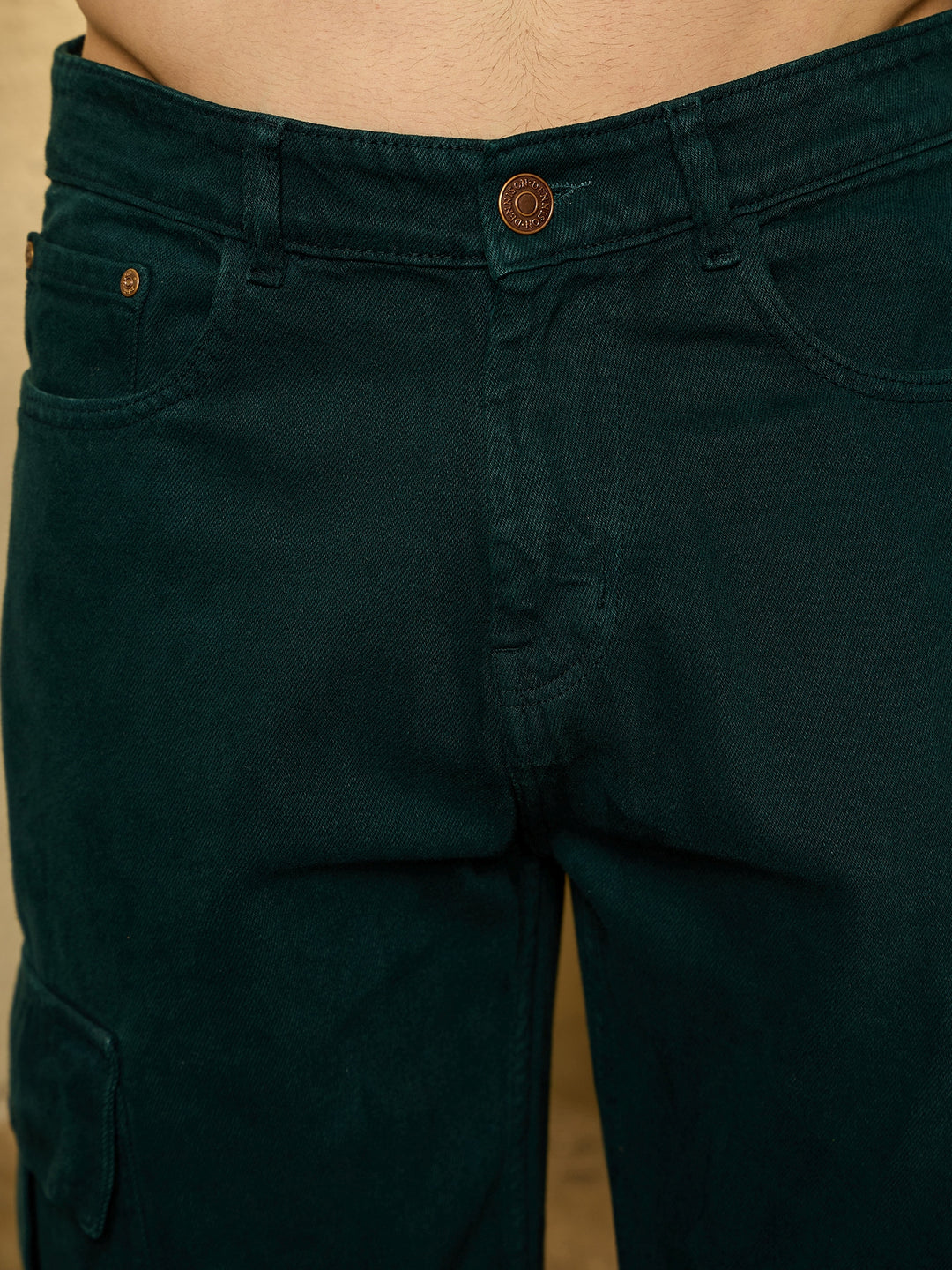 Dark Green: Korean Baggy Fit Cargo Jeans