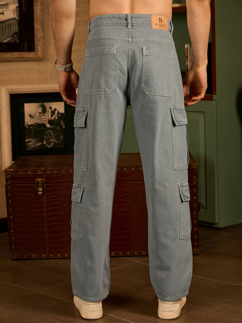 Grey: Korean Baggy Cargo Jeans