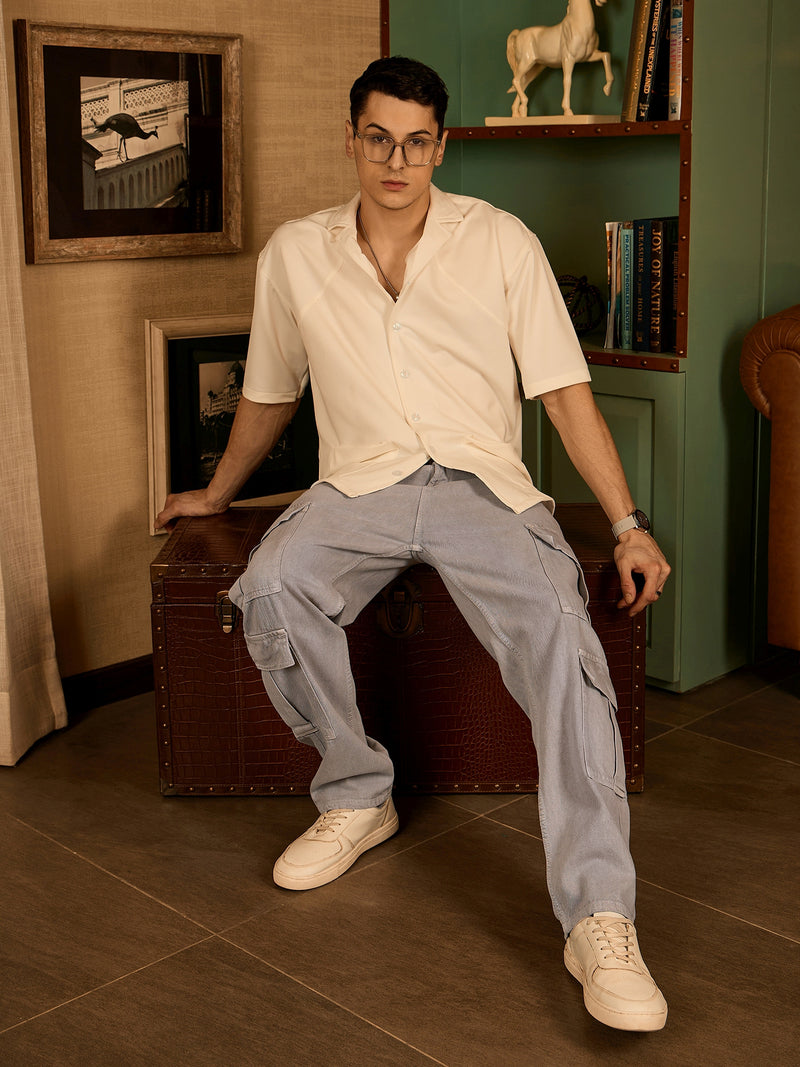 Light Grey: Korean Baggy Cargo Jeans