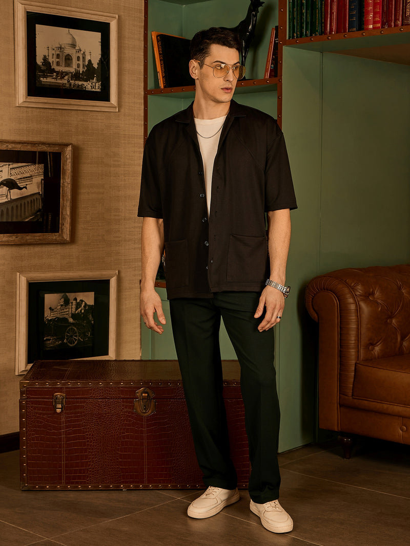 Dark Green: Korean Baggy Fit Stretchable Trouser