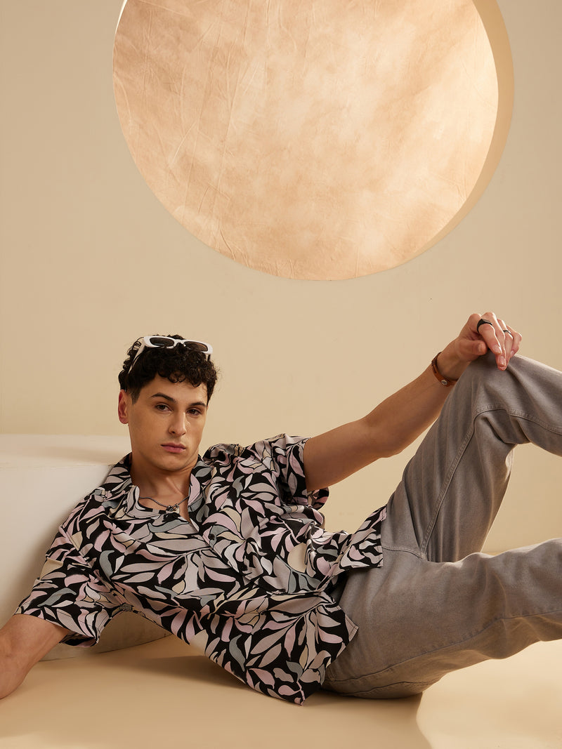 Black Beige & Pink casual shirt