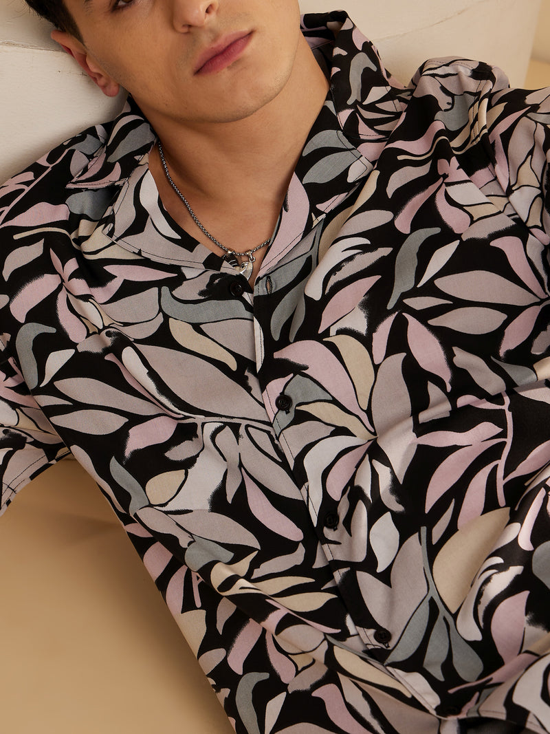 Black Beige & Pink casual shirt