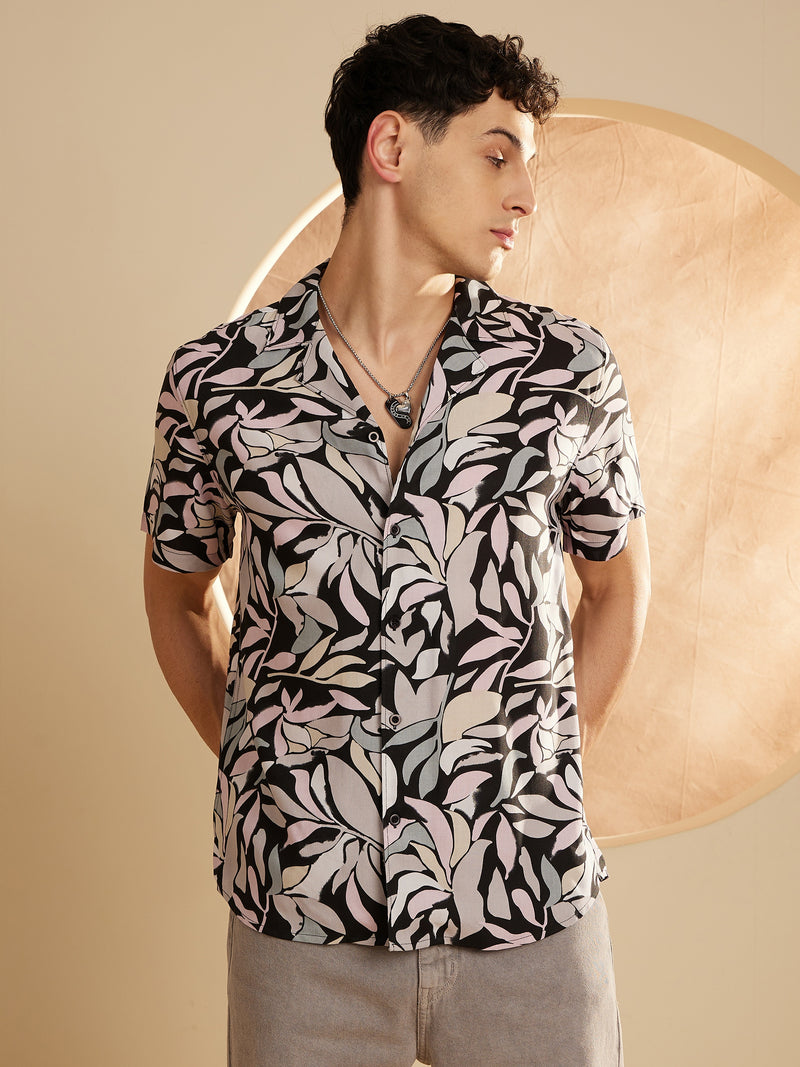 Black Beige & Pink casual shirt