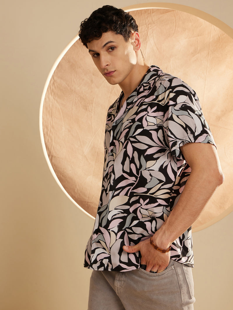 Black Beige & Pink casual shirt