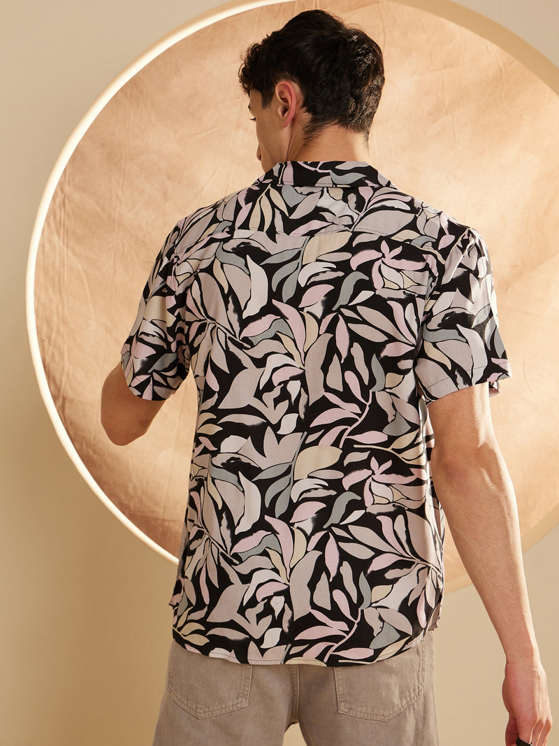 Black Beige & Pink casual shirt