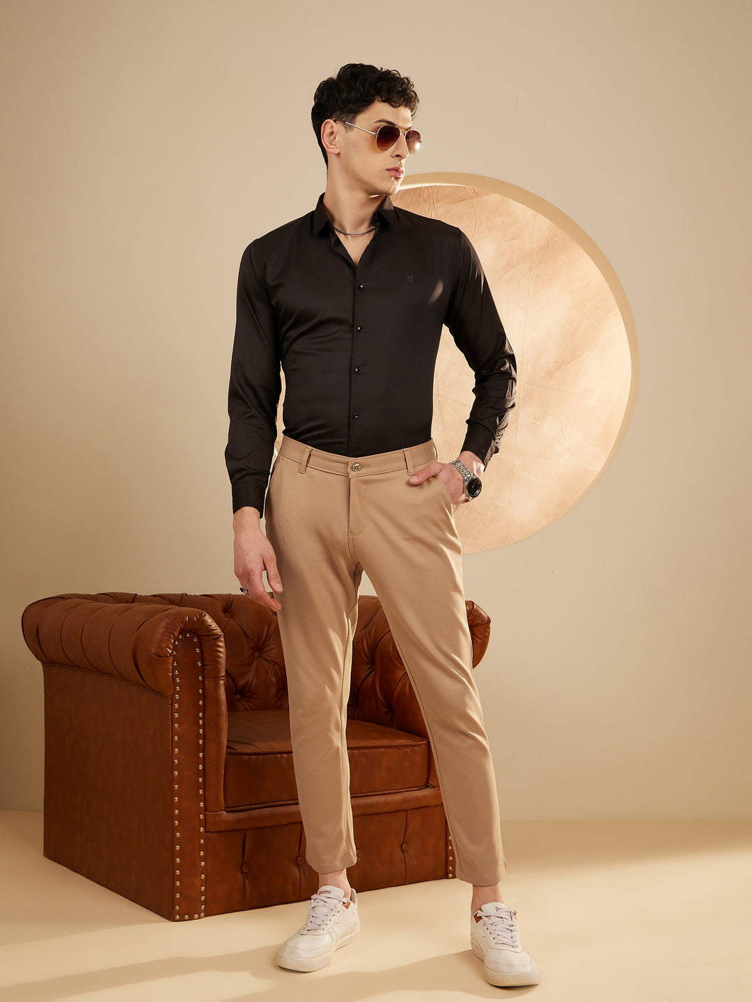 Dark Beige Chinos Trouser