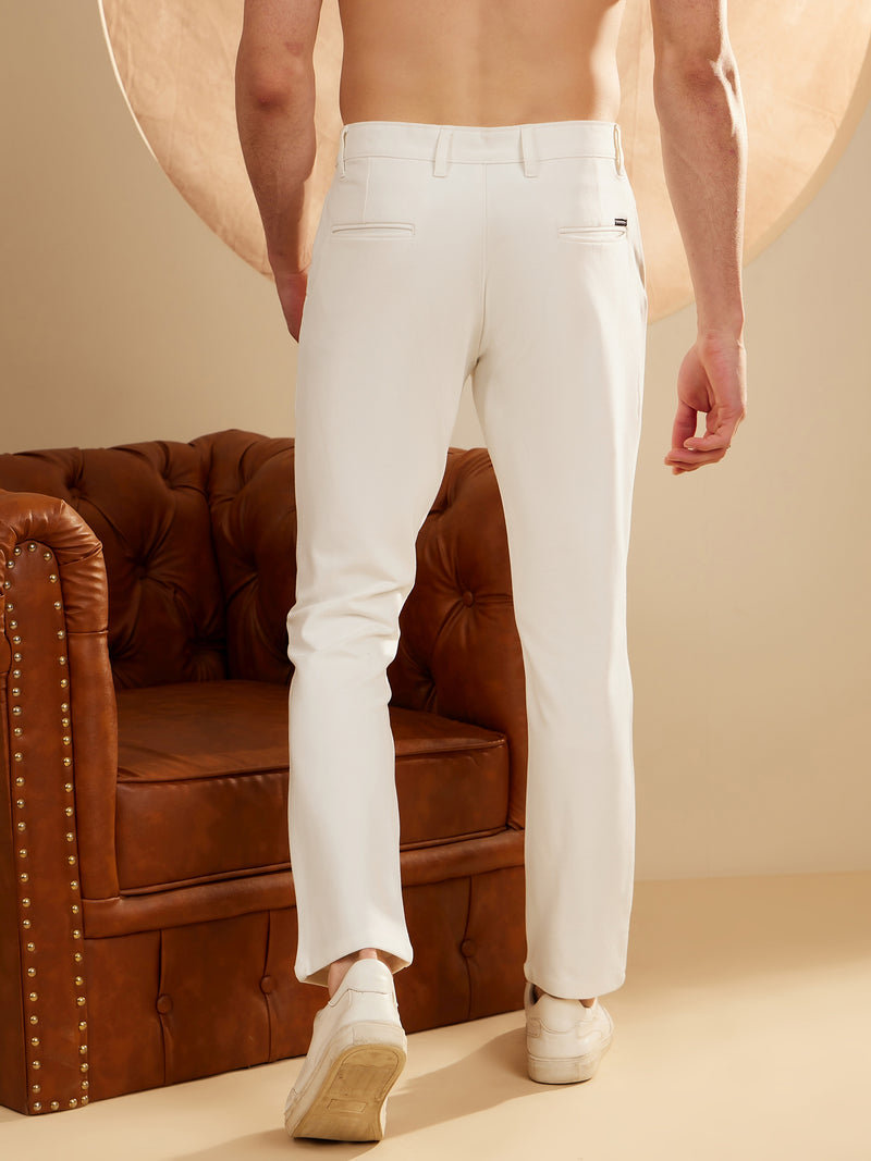 Off White: Textured Stretchable Chinos