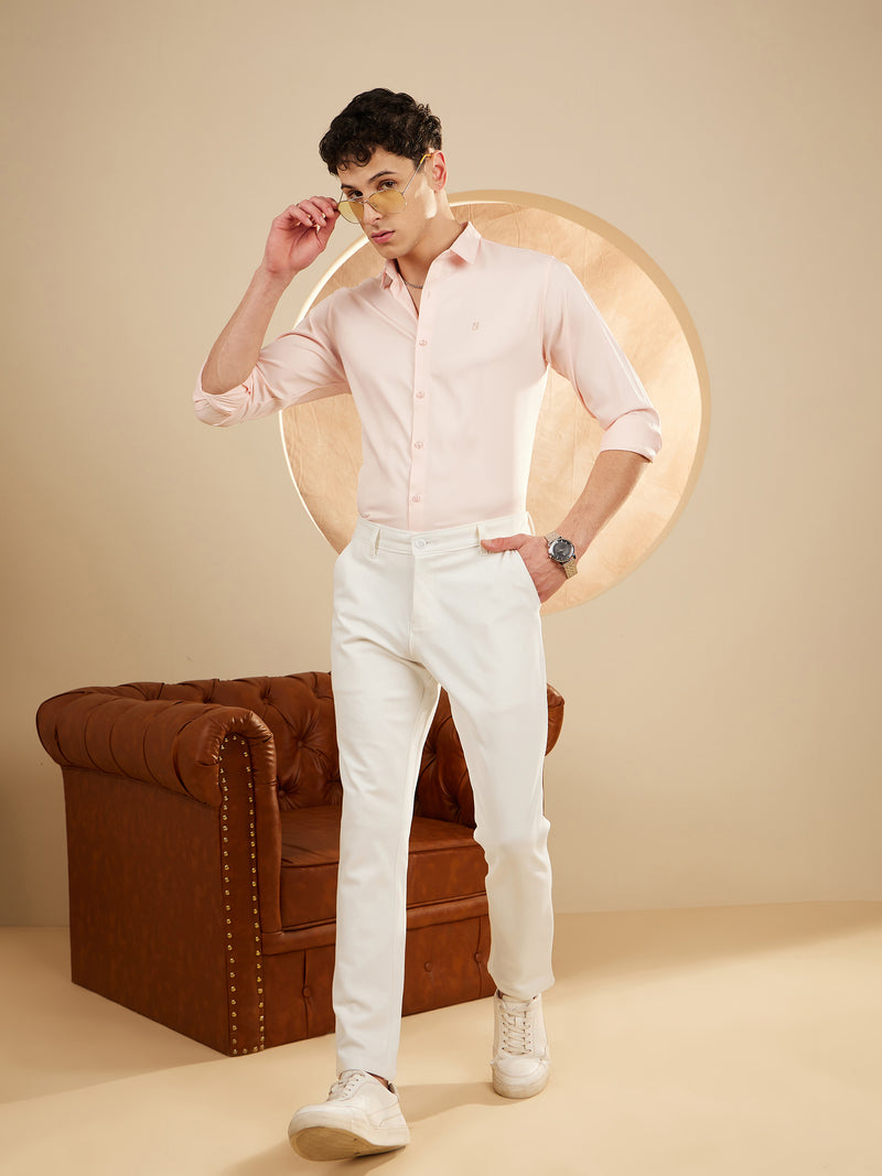 Off White: Textured Stretchable Chinos