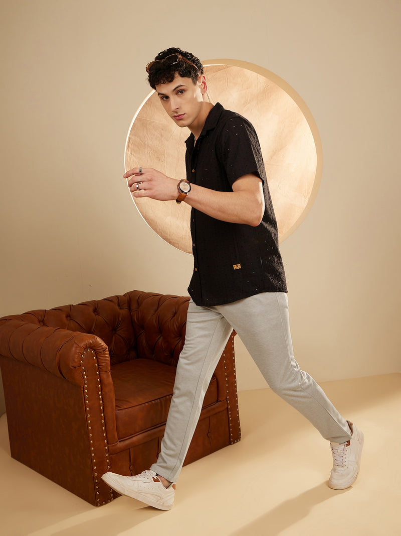Mint Green: Textured Stretchable Chinos