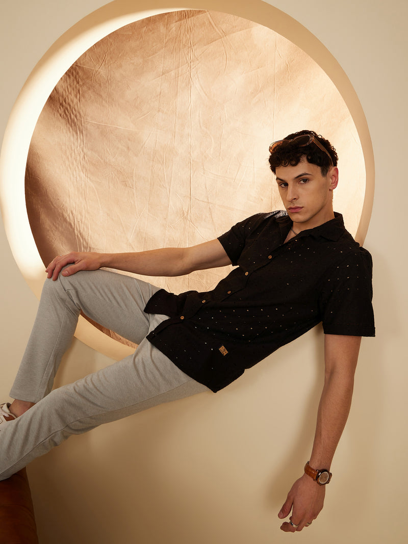 Mint Green: Textured Stretchable Chinos