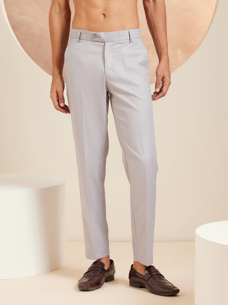 DENNISON Men Smart Tapered Fit Easy Wash Formal Trousers