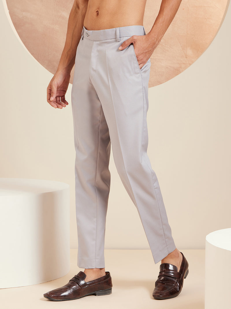 DENNISON Men Smart Tapered Fit Easy Wash Formal Trousers