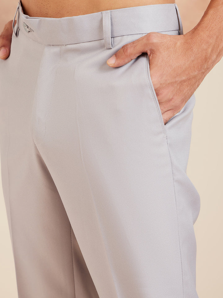 DENNISON Men Smart Tapered Fit Easy Wash Formal Trousers