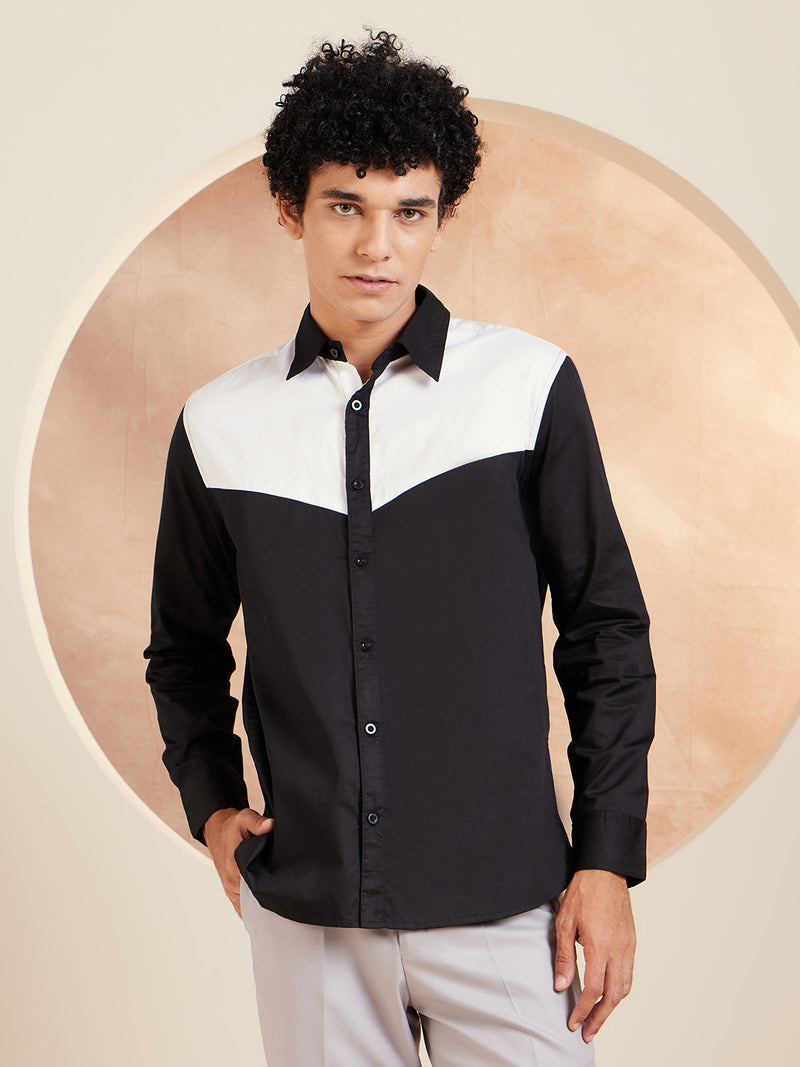 Black And White: Smart Colour blocked Shirt