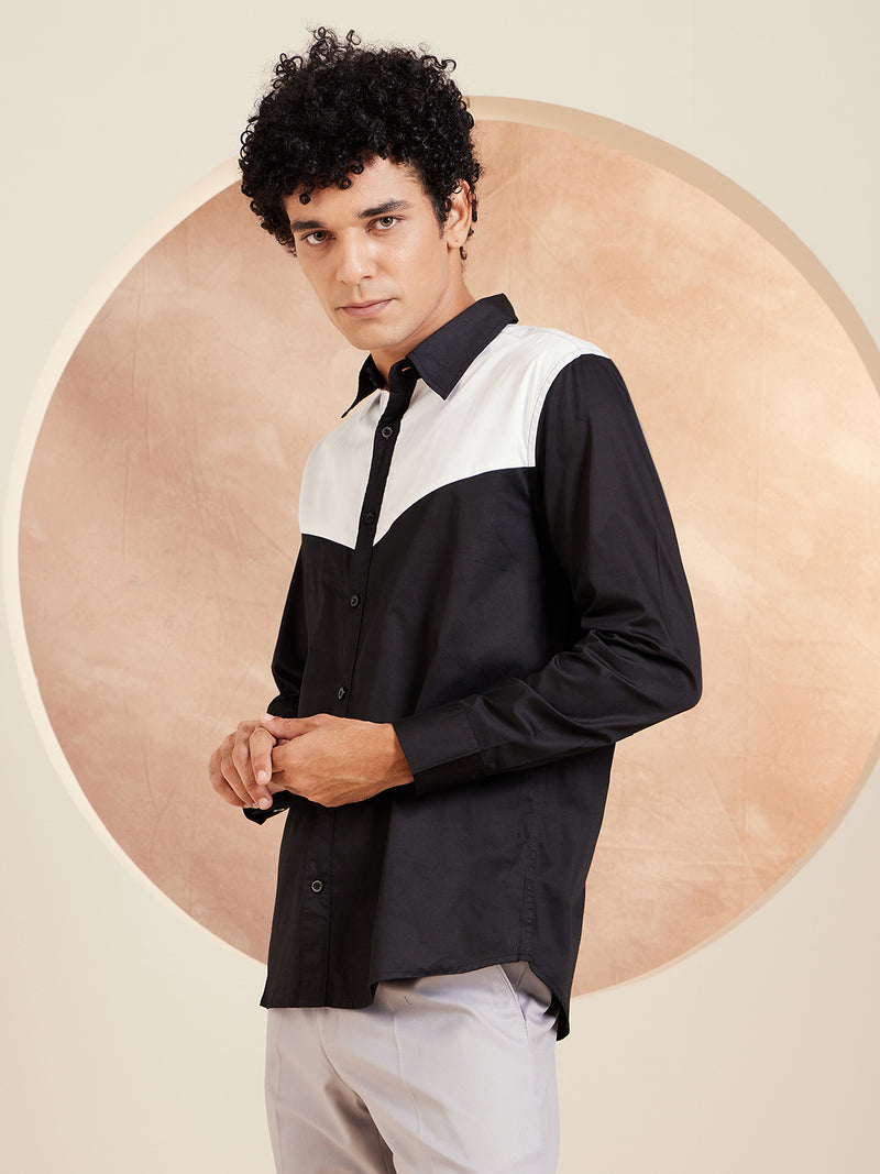 Black And White: Smart Colour blocked Shirt