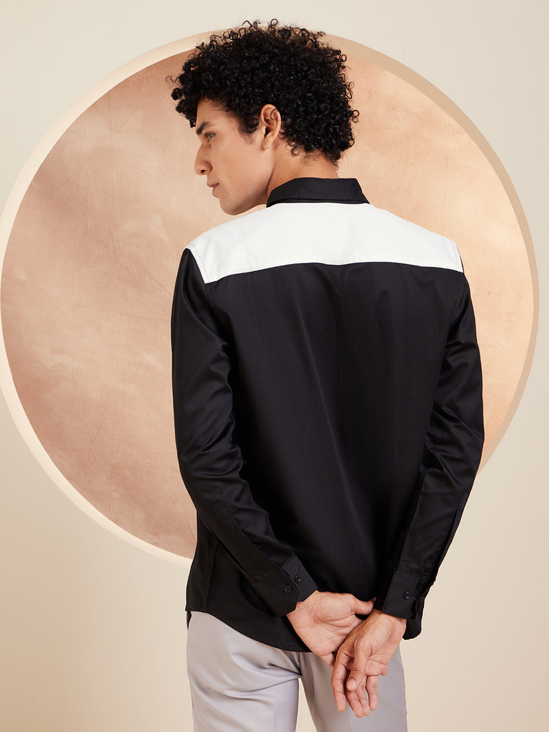 Black And White: Smart Colour blocked Shirt