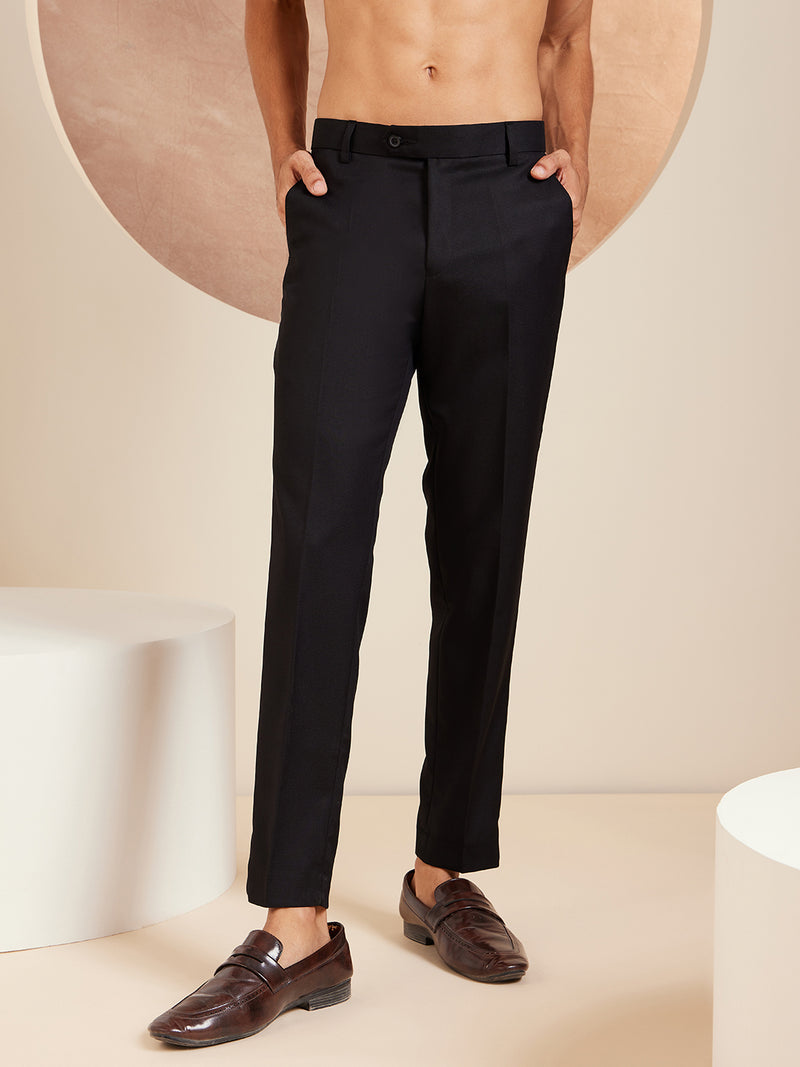 DENNISON Men Smart Tapered Fit Easy Wash Formal Trouser