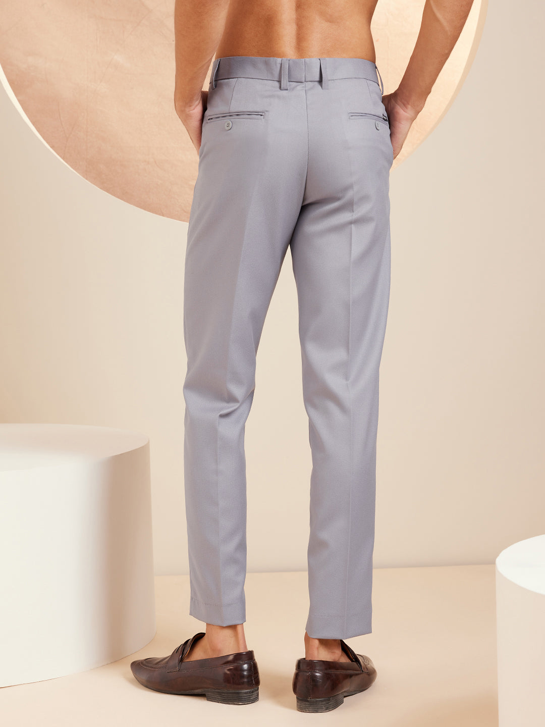 DENNISON Men Smart Tapered Fit Easy Wash Formal Trouser