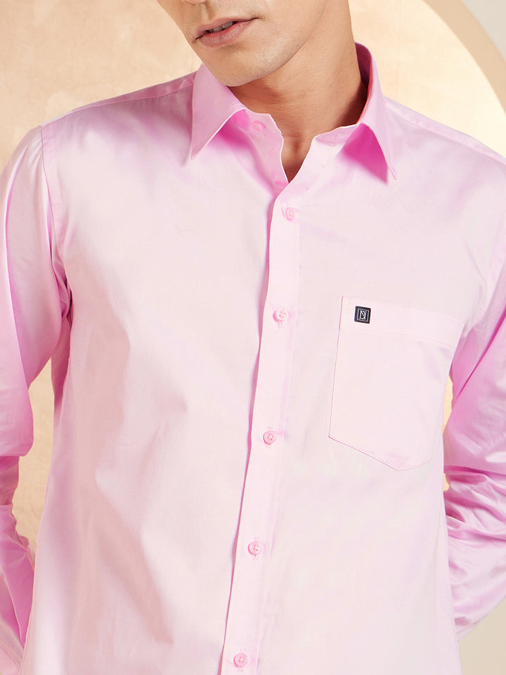DENNISON Pink Pure Cotton Formal Shirt