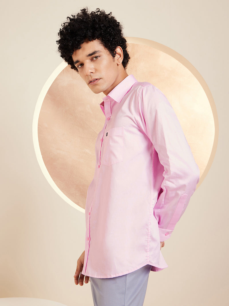 DENNISON Pink Pure Cotton Formal Shirt