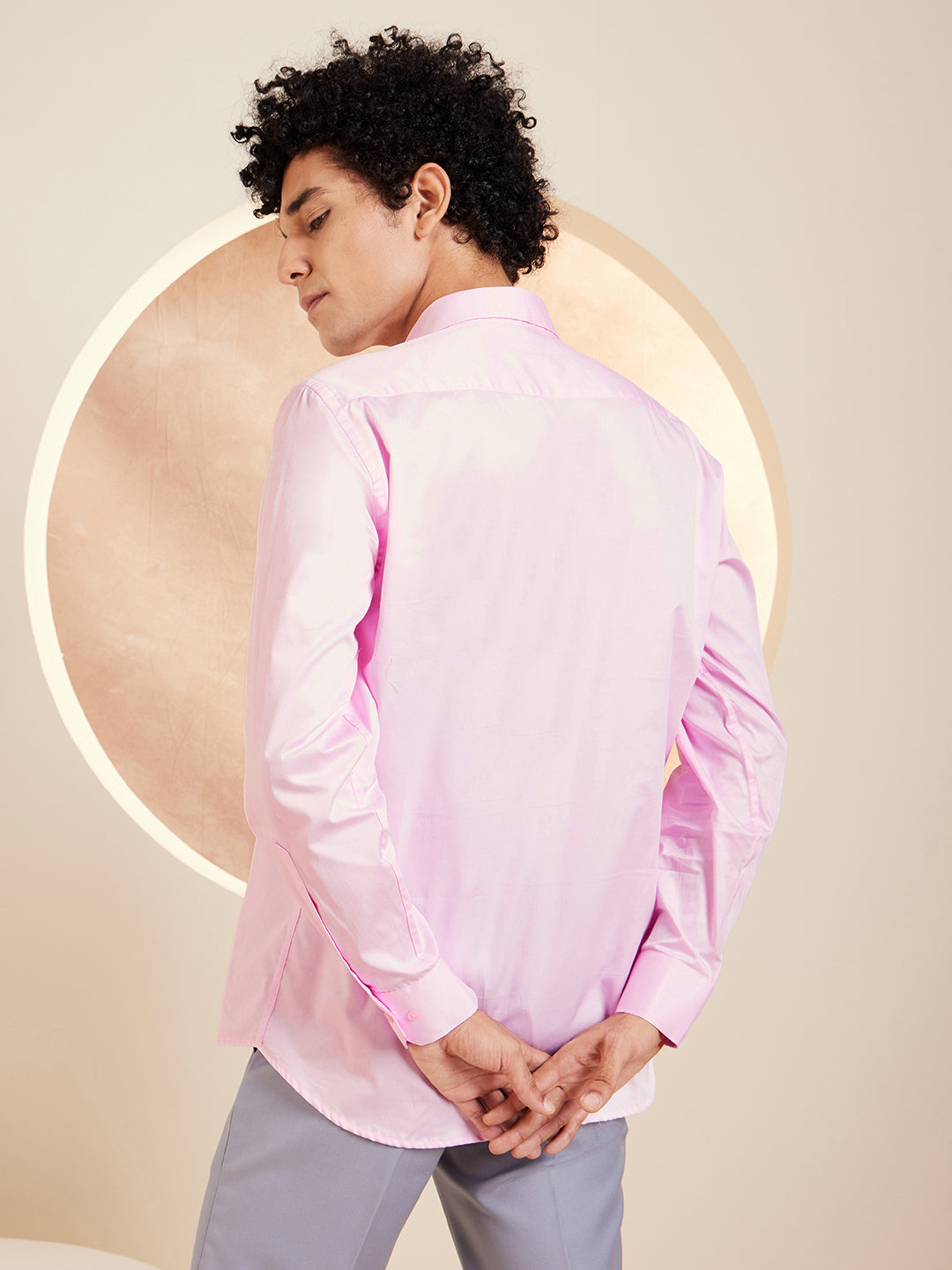 DENNISON Pink Pure Cotton Formal Shirt