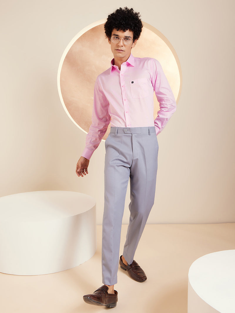 DENNISON Pink Pure Cotton Formal Shirt