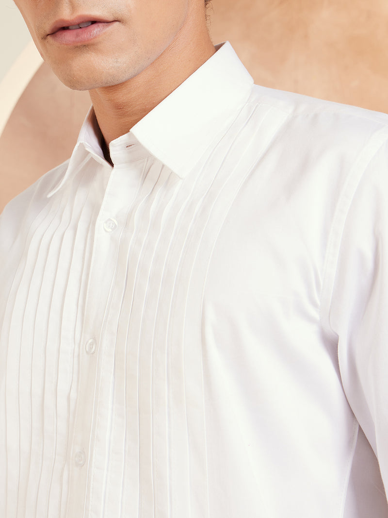 White: Full Sleeves Clubwear Shirt