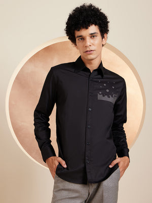 Black: Full Sleeves Partywear Shirt
