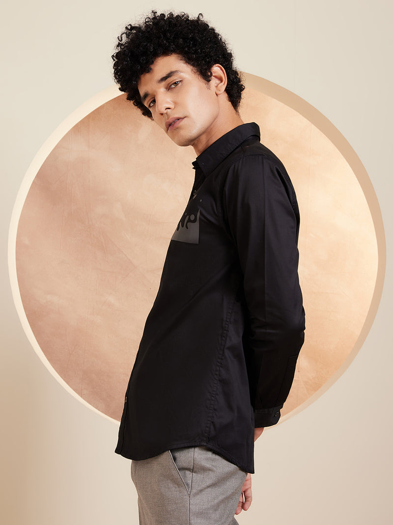Black: Full Sleeves Partywear Shirt