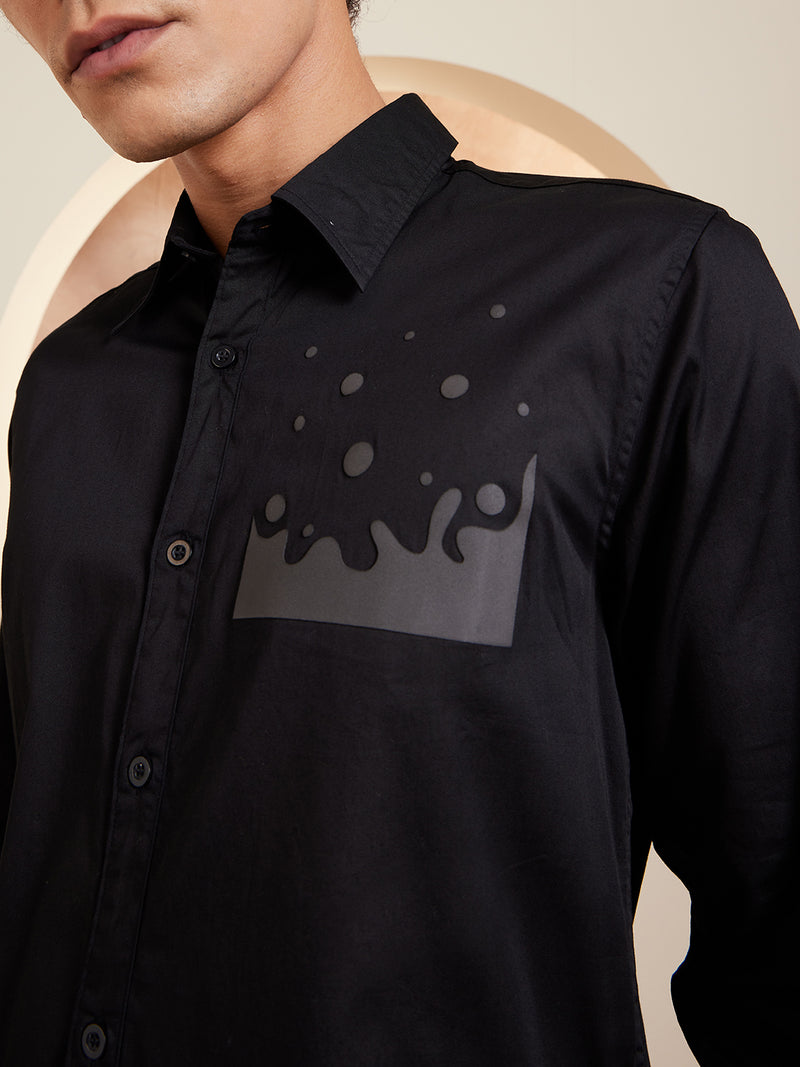 Black: Full Sleeves Partywear Shirt