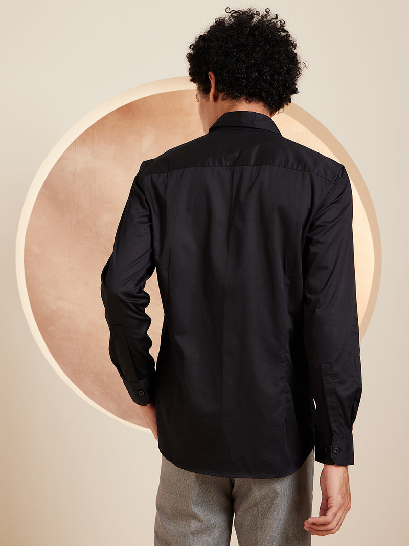 Black: Full Sleeves Partywear Shirt