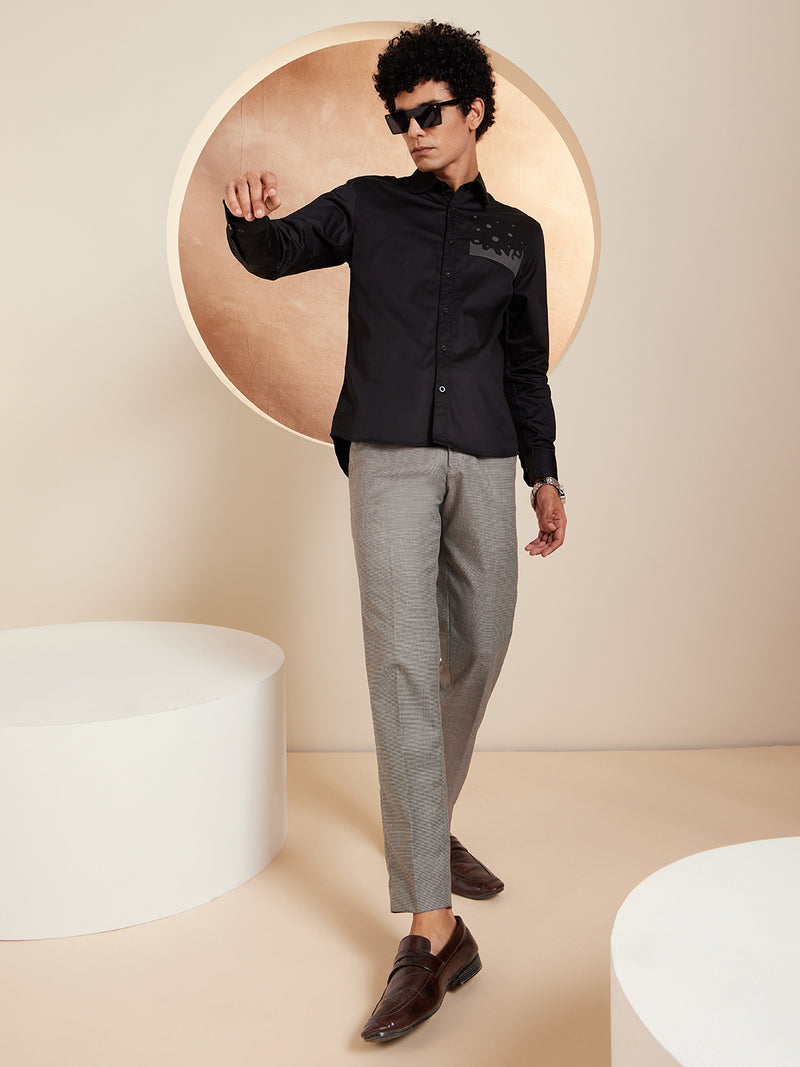 Black: Full Sleeves Partywear Shirt