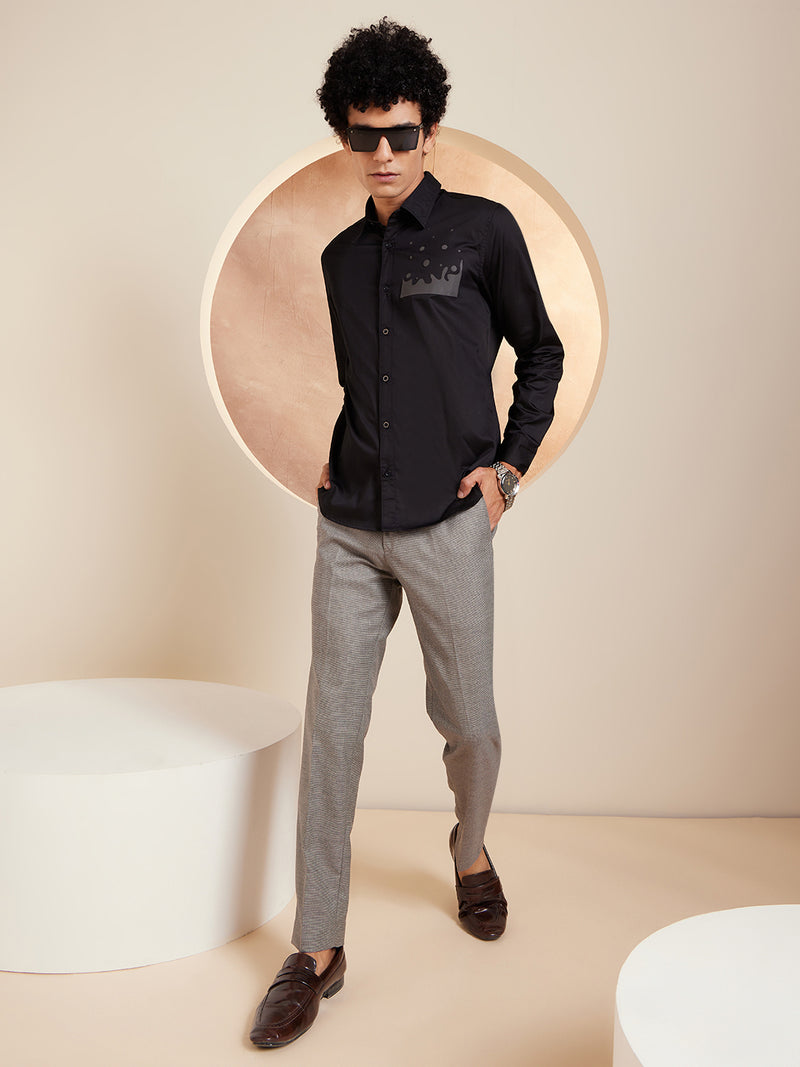 Black: Full Sleeves Partywear Shirt