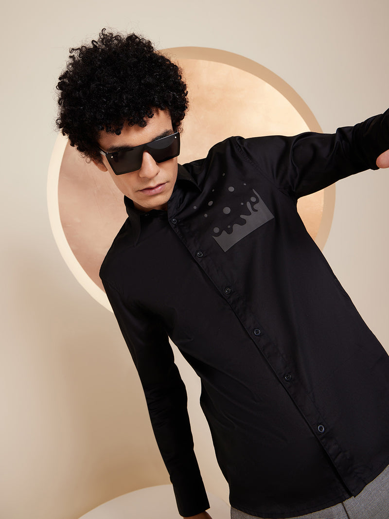 Black: Full Sleeves Partywear Shirt