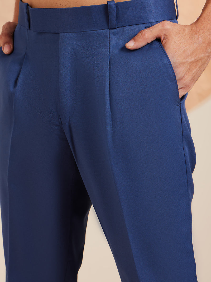 DENNISON Men Smart Tapered Fit Easy Wash Pleated Trousers