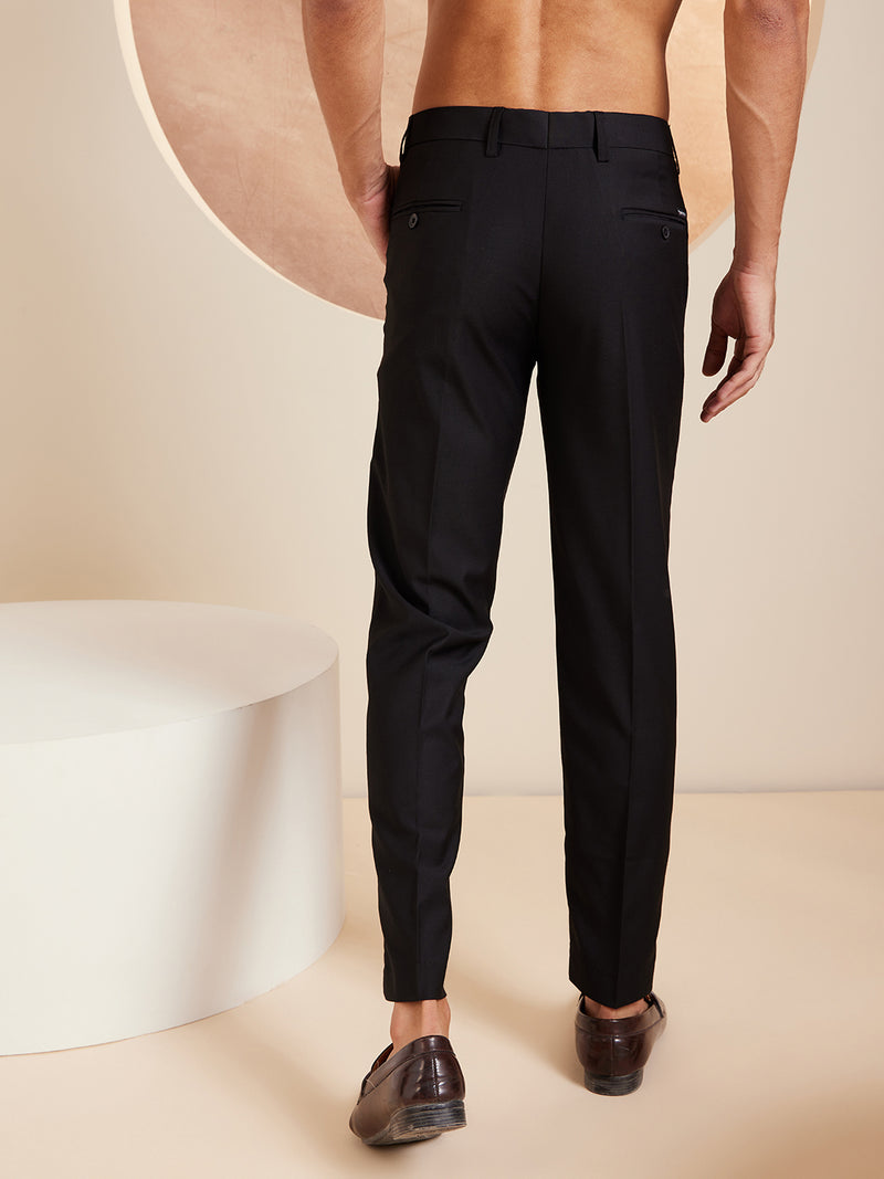 DENNISON Men Black Formal Trousers