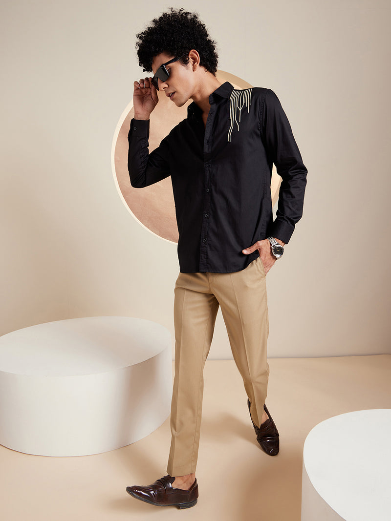 DENNISON Men Smart Tapered Fit Easy Wash Trouser