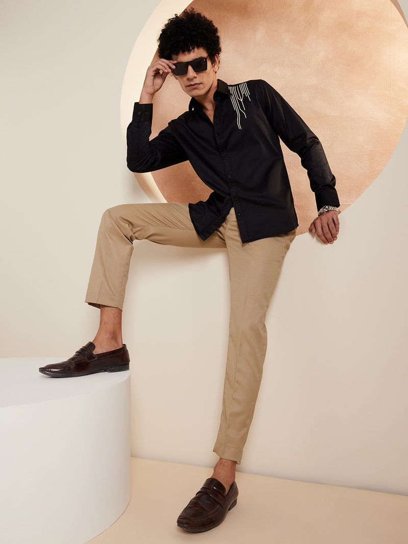 DENNISON Men Smart Tapered Fit Easy Wash Trouser