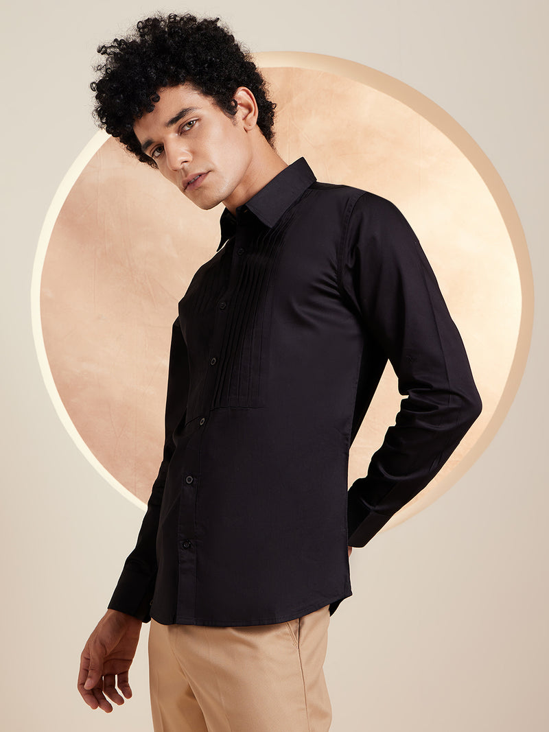 Black: Full Sleeves Clubwear Shirt
