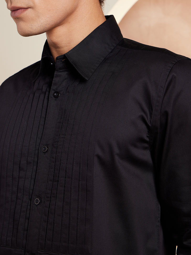 Black: Full Sleeves Clubwear Shirt