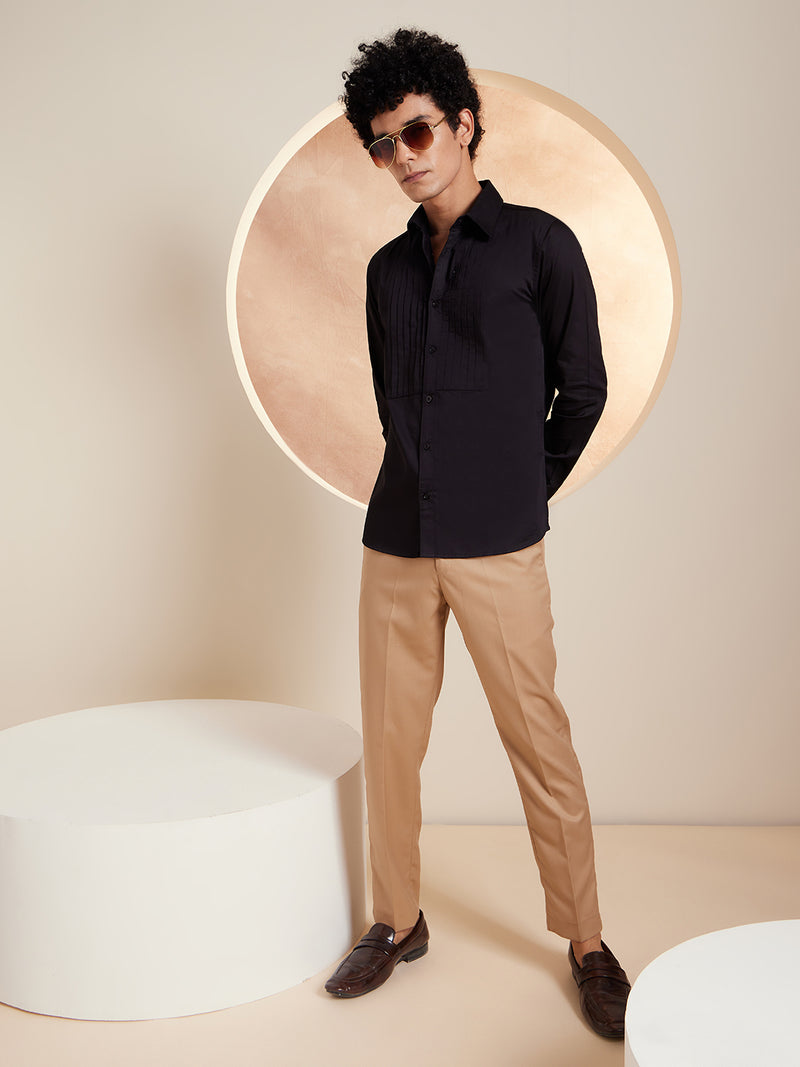 Black: Full Sleeves Clubwear Shirt