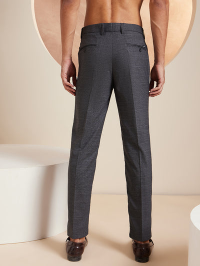 DENNISON Men Checked Smart Tapered Fit Easy Wash Trousers