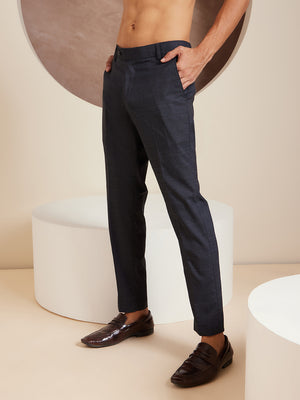 DENNISON Men Smart Tapered Fit Easy Wash Formal Trousers