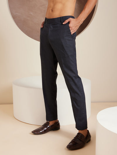 DENNISON Men Smart Tapered Fit Easy Wash Formal Trousers