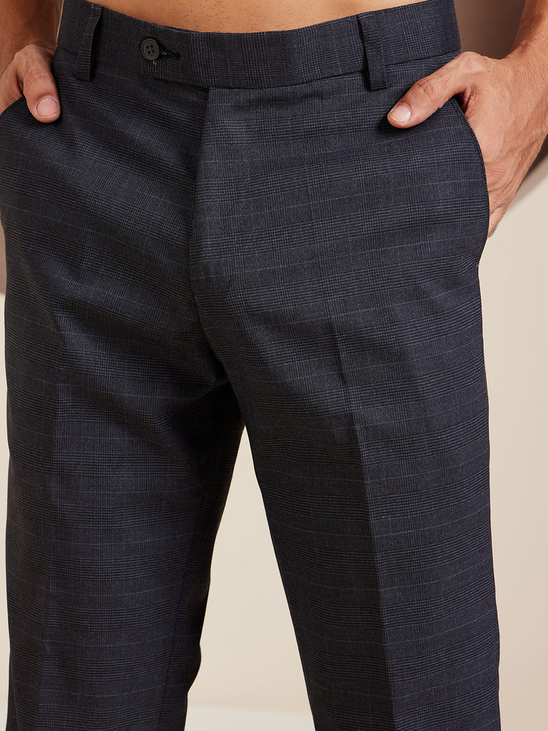 DENNISON Men Smart Tapered Fit Easy Wash Formal Trousers