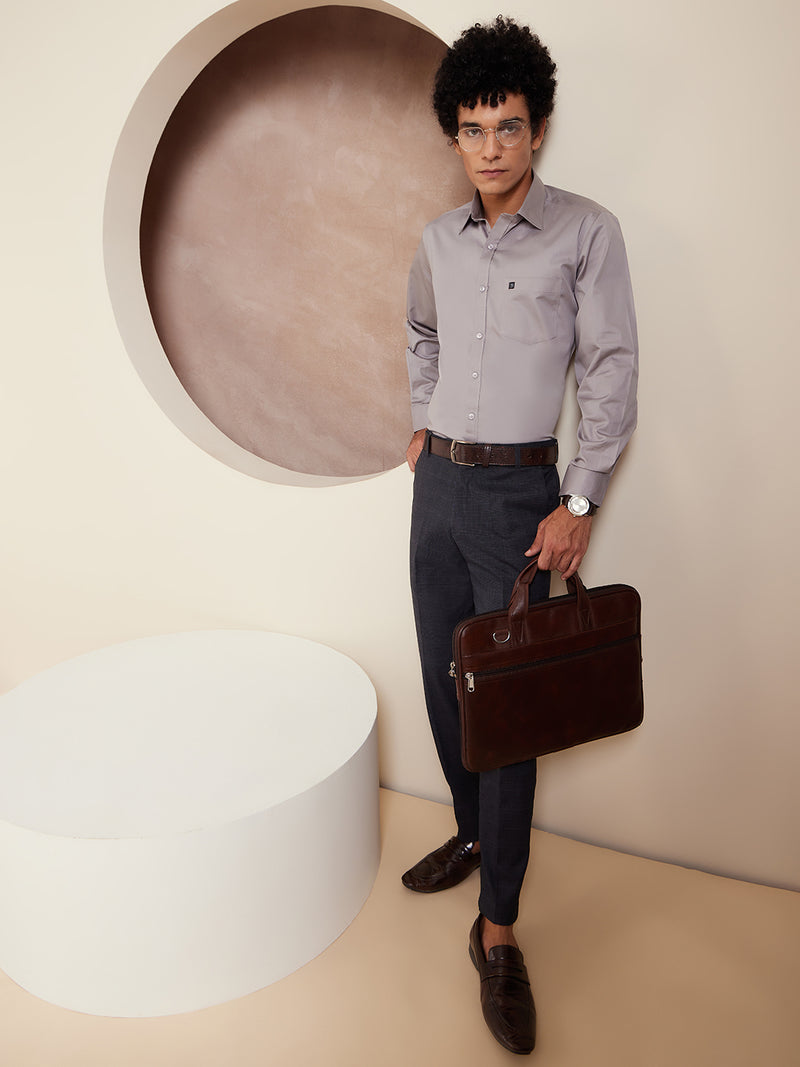 DENNISON Men Smart Tapered Fit Easy Wash Formal Trousers
