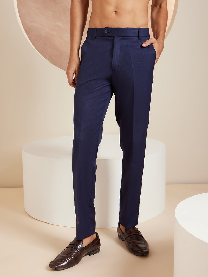 DENNISON Men Smart Tapered Fit Easy Wash Trousers